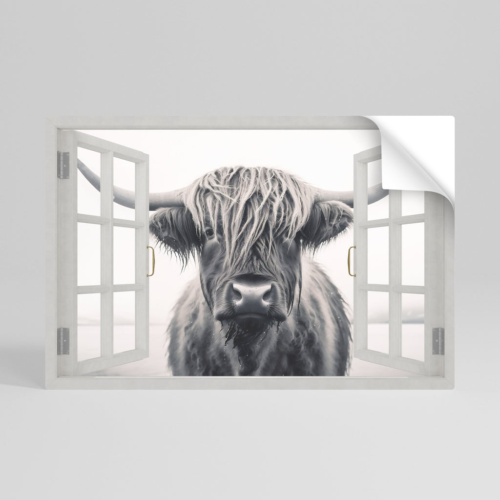 WILDLY WINDOWED VIEWS Selbstklebendes Horizontal-Poster