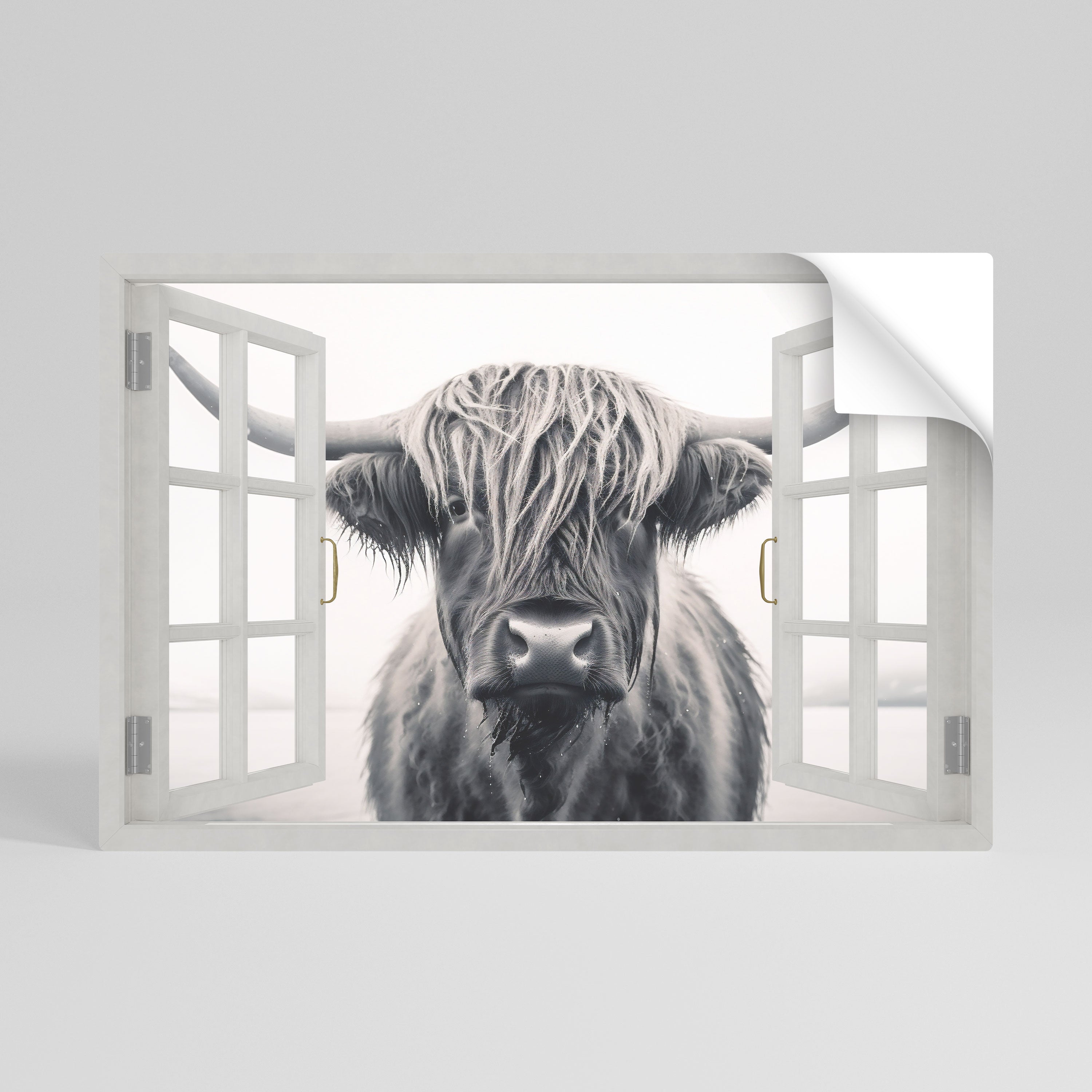 WILDLY WINDOWED VIEWS Selbstklebendes Horizontal-Poster