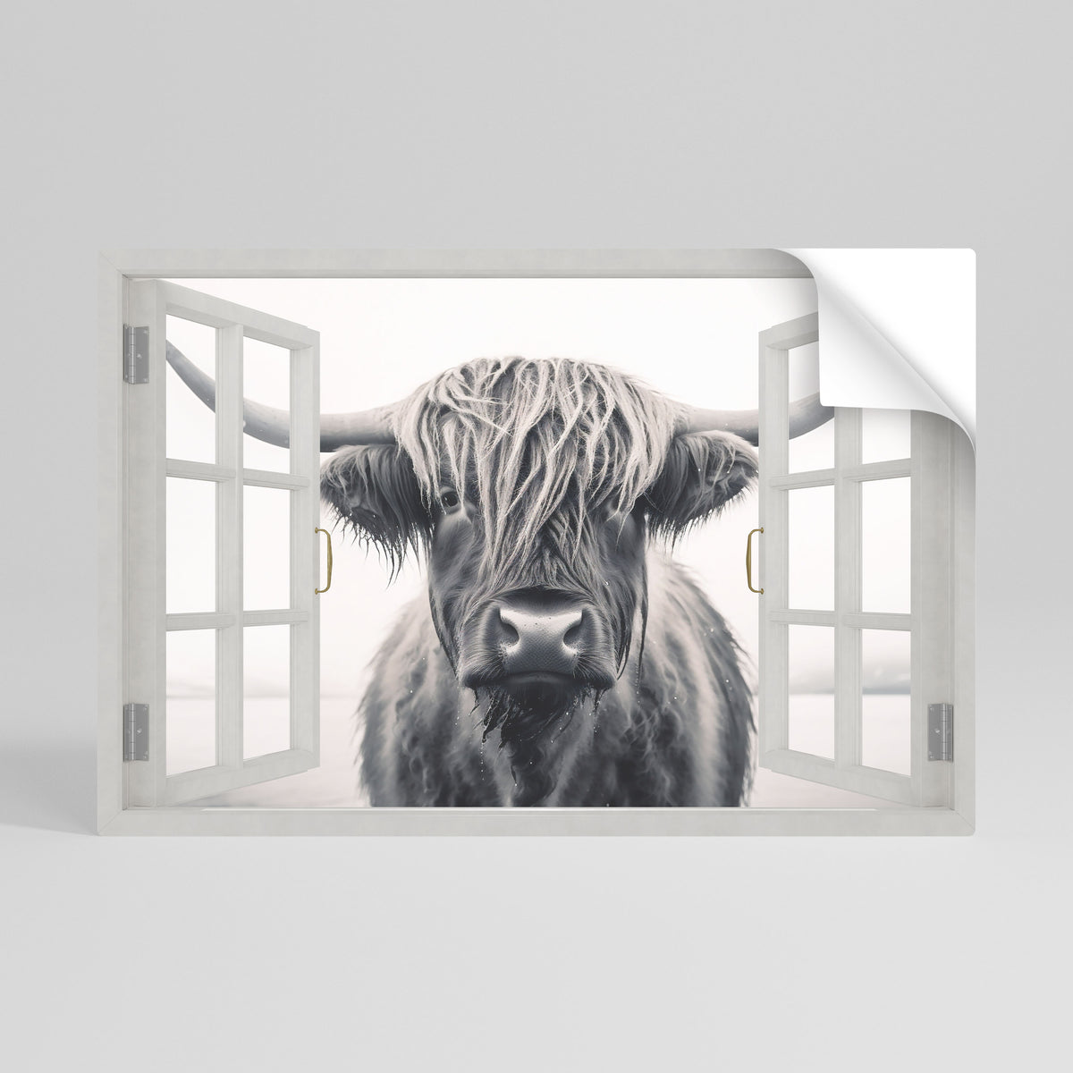 WILDLY WINDOWED VIEWS Selbstklebendes Horizontal-Poster