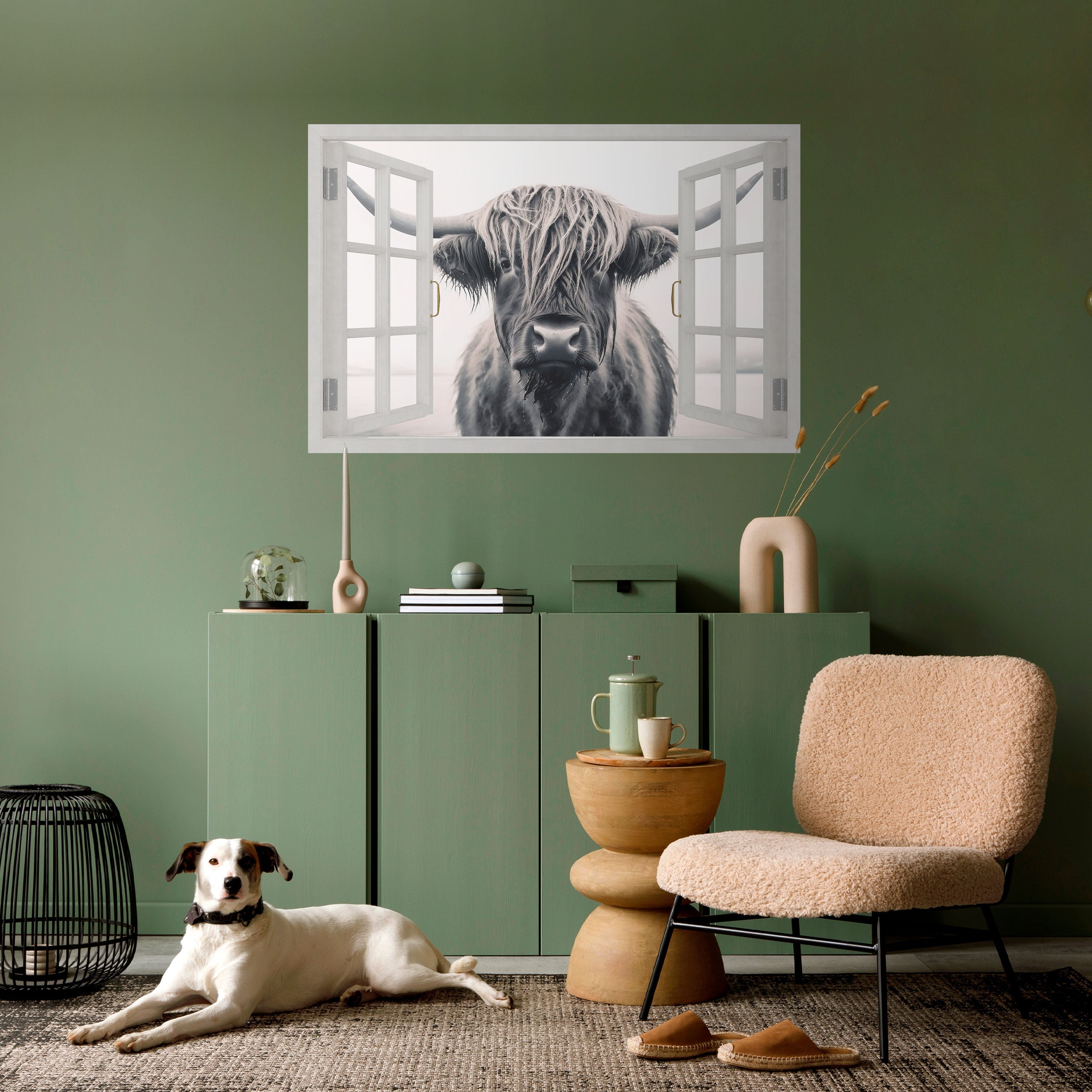 WILDLY WINDOWED VIEWS Selbstklebendes Horizontal-Poster