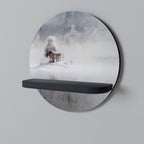 SILENT CABIN Rundes Kunstregal in Schwarz