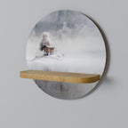 SILENT CABIN Rundes Kunstregal in Eiche-Optik