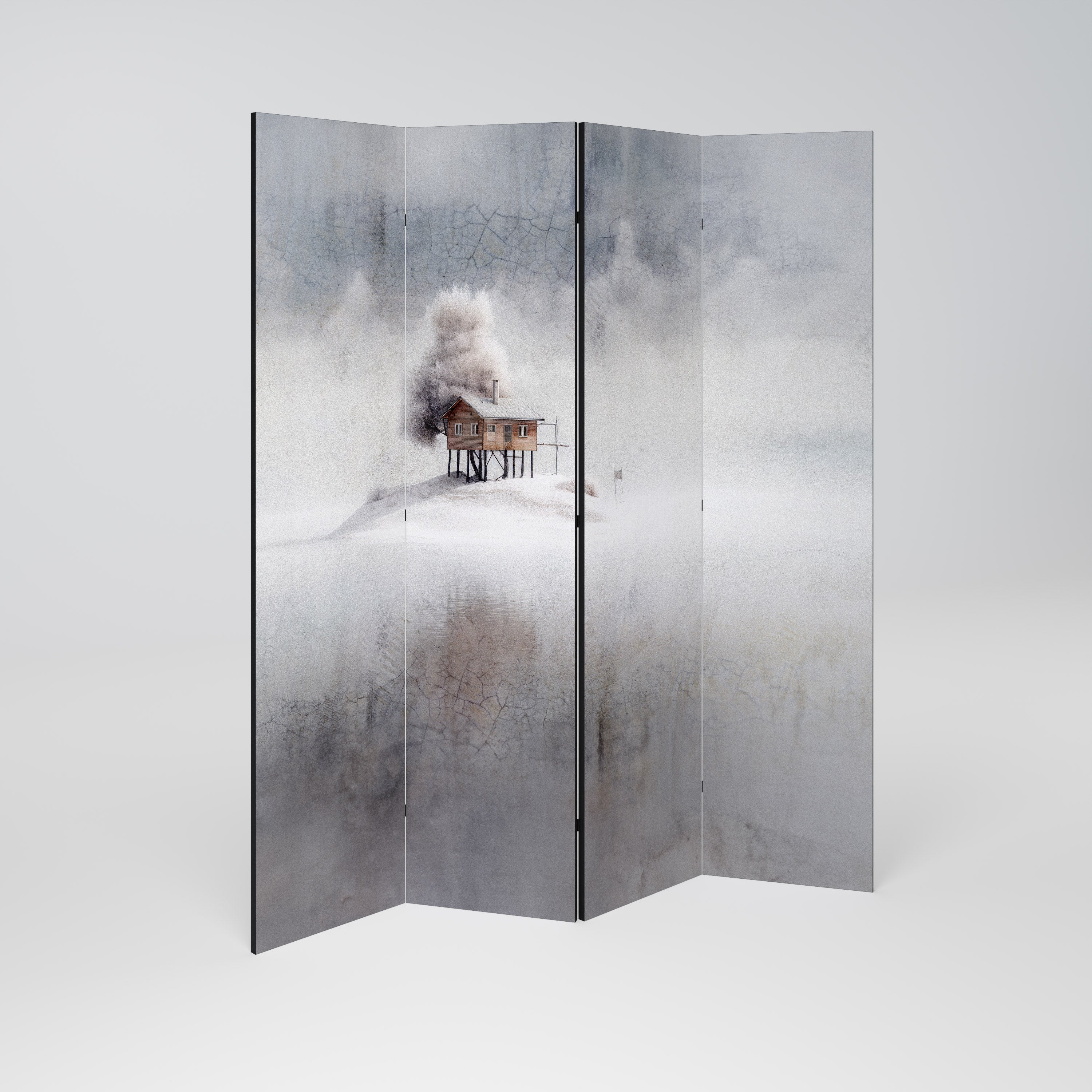 SILENT CABIN Dekorativer 4-teiliger Raumteiler