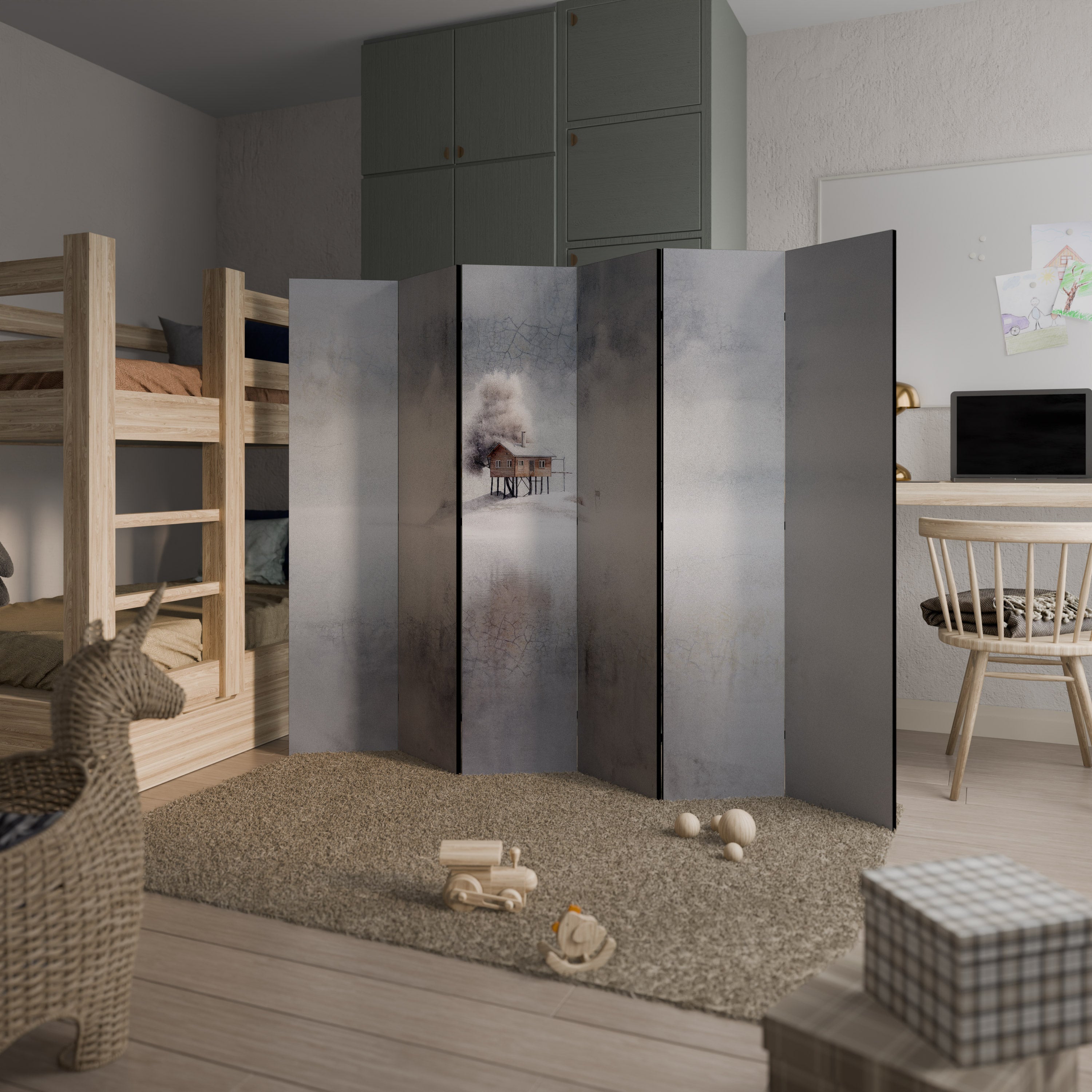 SILENT CABIN Decorative 6-Panel Room Divider