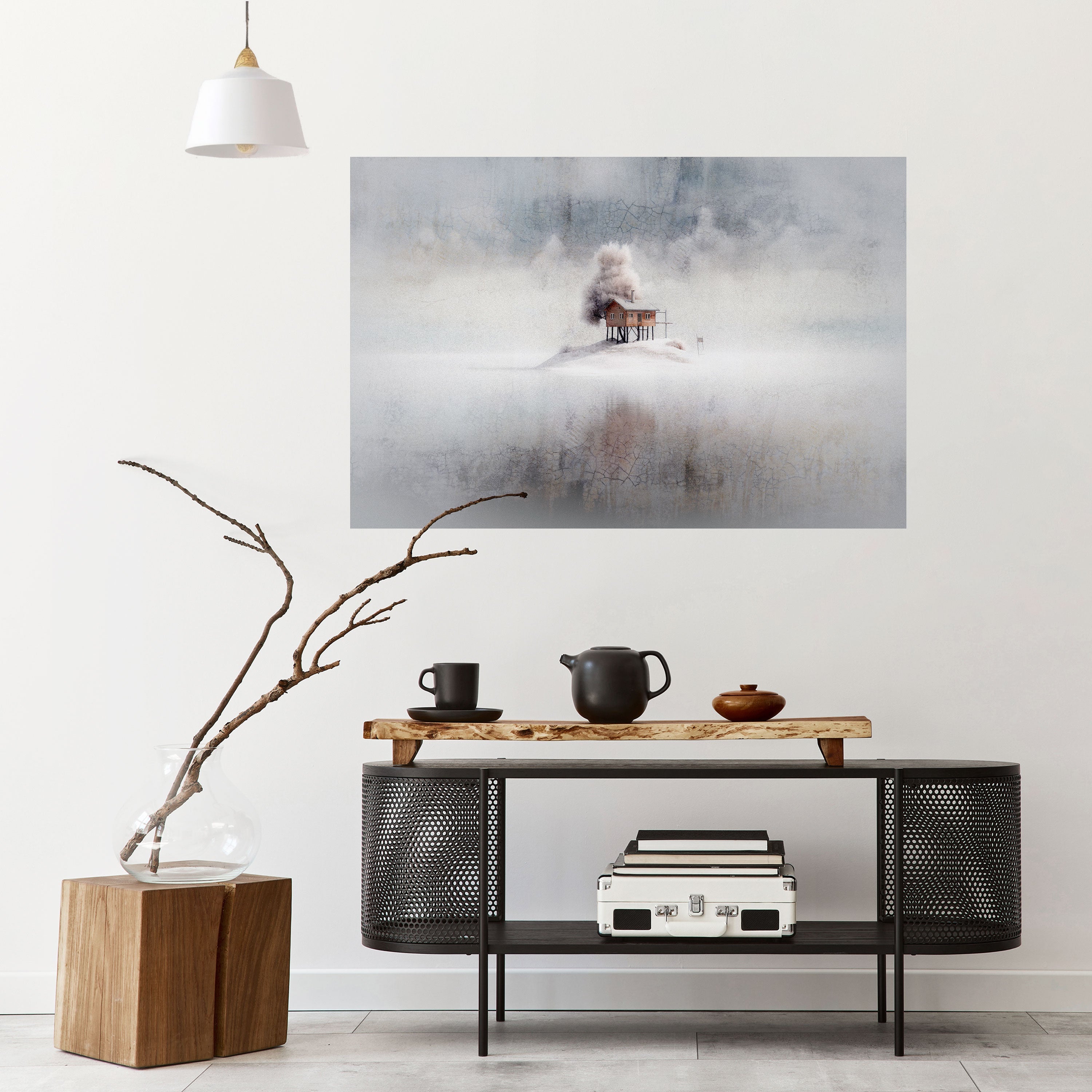 SILENT CABIN Selbstklebendes Horizontal-Poster