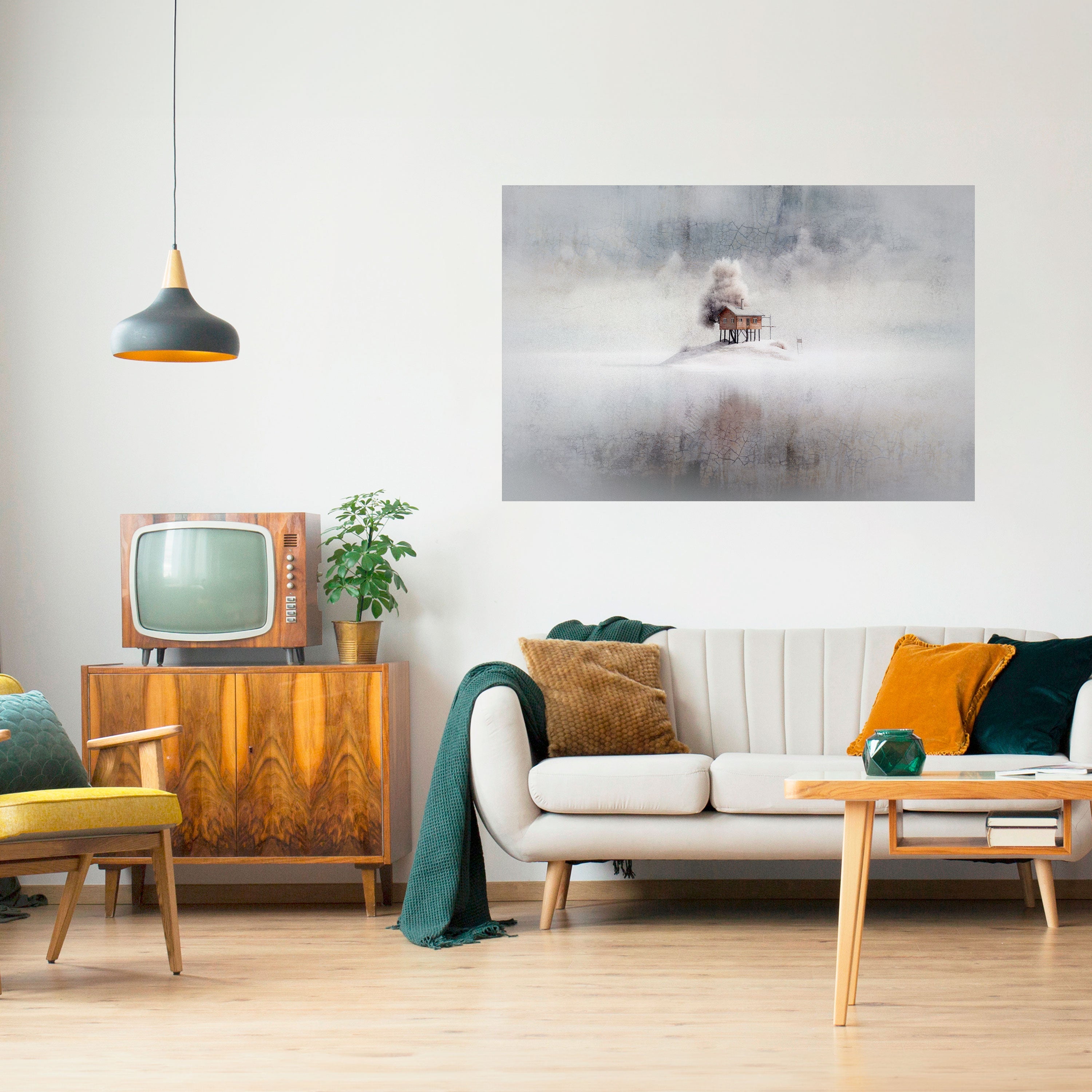 SILENT CABIN Selbstklebendes Horizontal-Poster