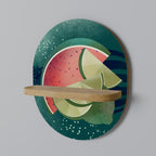 FRUIT POWER Ovales Kunstregal in Eiche-Optik