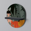 TROPICAL COMPOSITION Oval Art Shelf In Black Finish