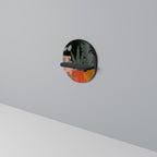 TROPICAL COMPOSITION Oval Art Shelf In Black Finish