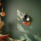 TROPICAL COMPOSITION Oval Art Shelf In Black Finish