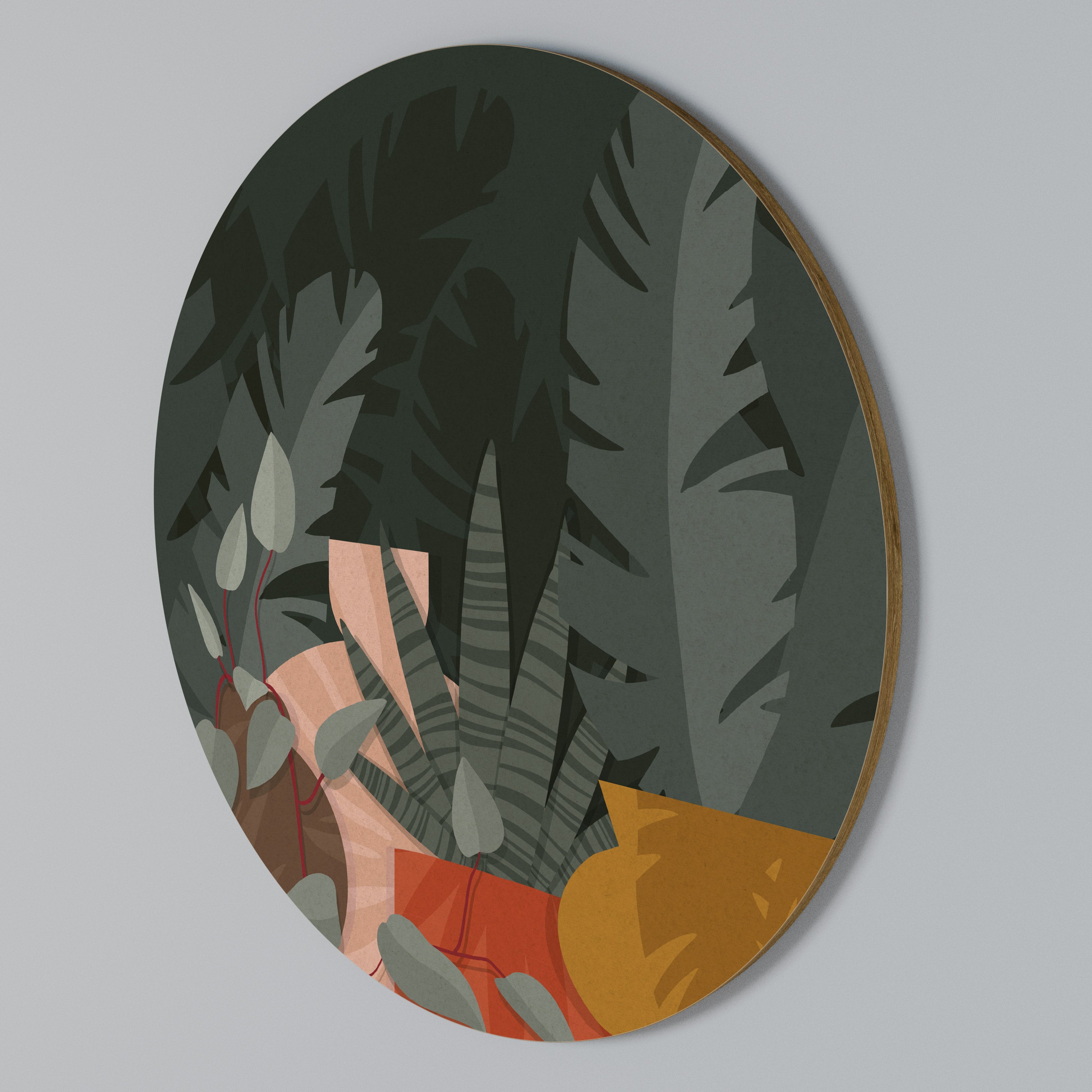 TROPICAL COMPOSITION Rundes Wandbild