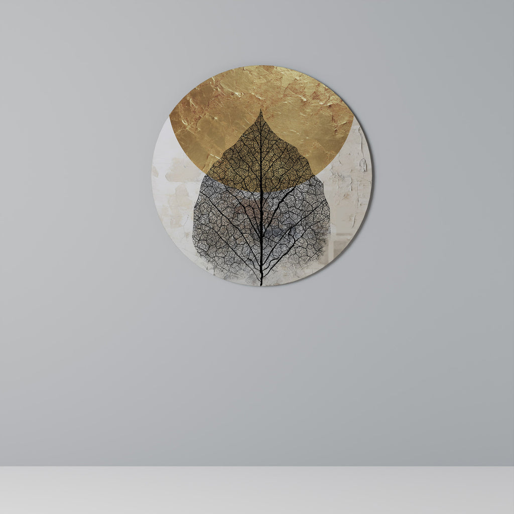 GOLD NERVATIO Runde Wanddekoration Ø 69 cm