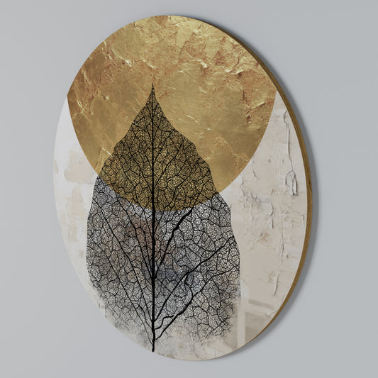 GOLD NERVATIO Rundes Wandbild