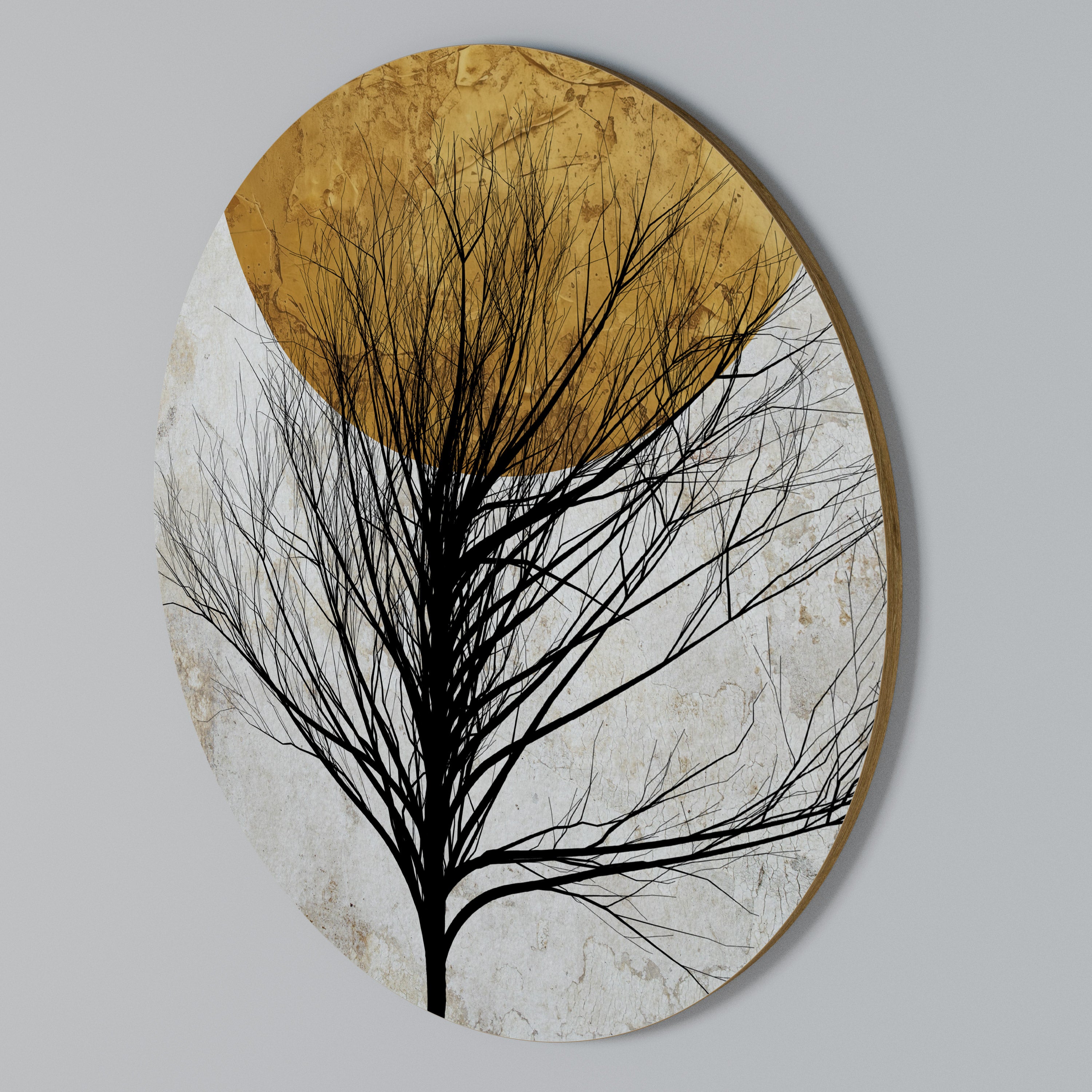 LONELY TREE Rundes Wandbild