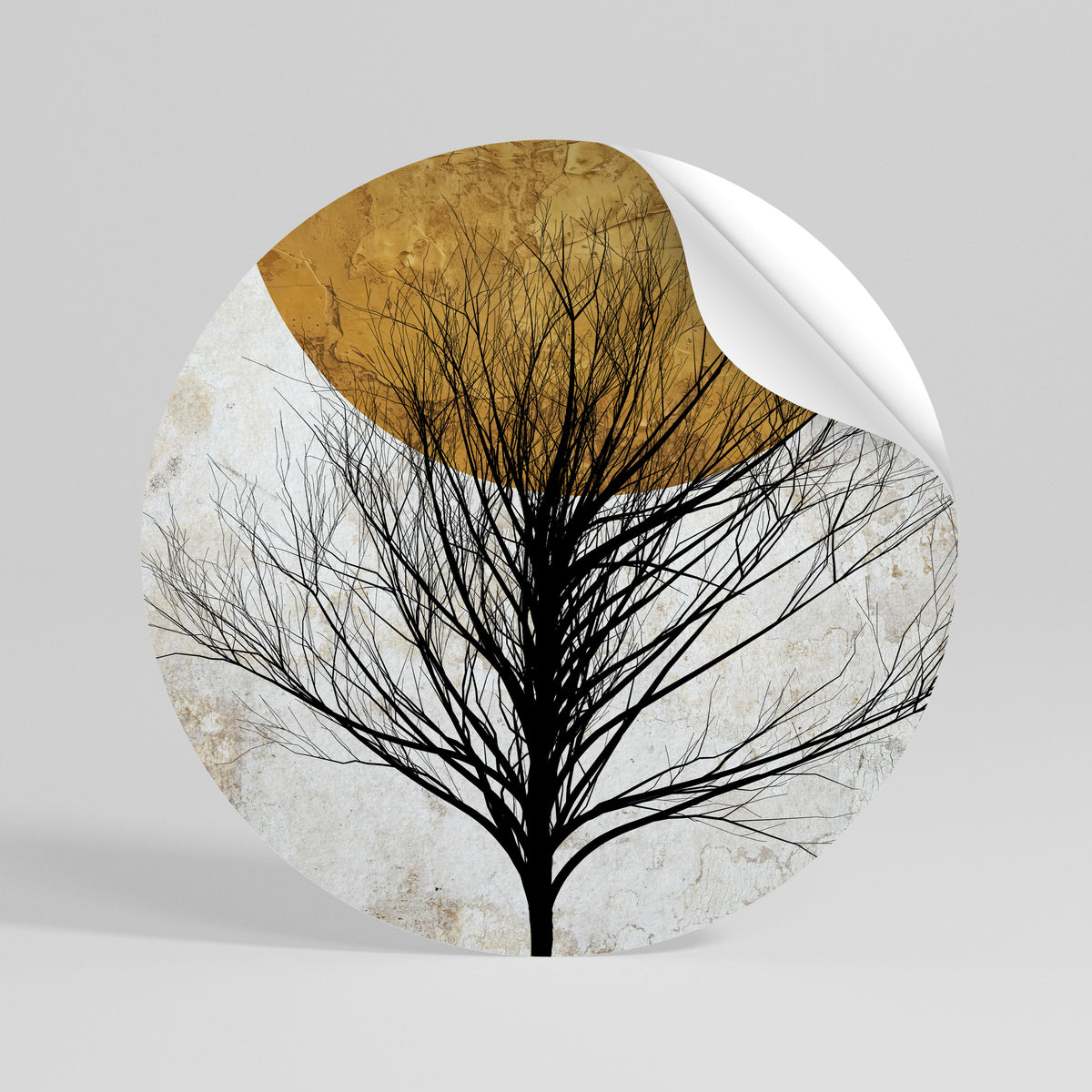 LONELY TREE Runder Wandsticker zum Abziehen und Aufkleben
