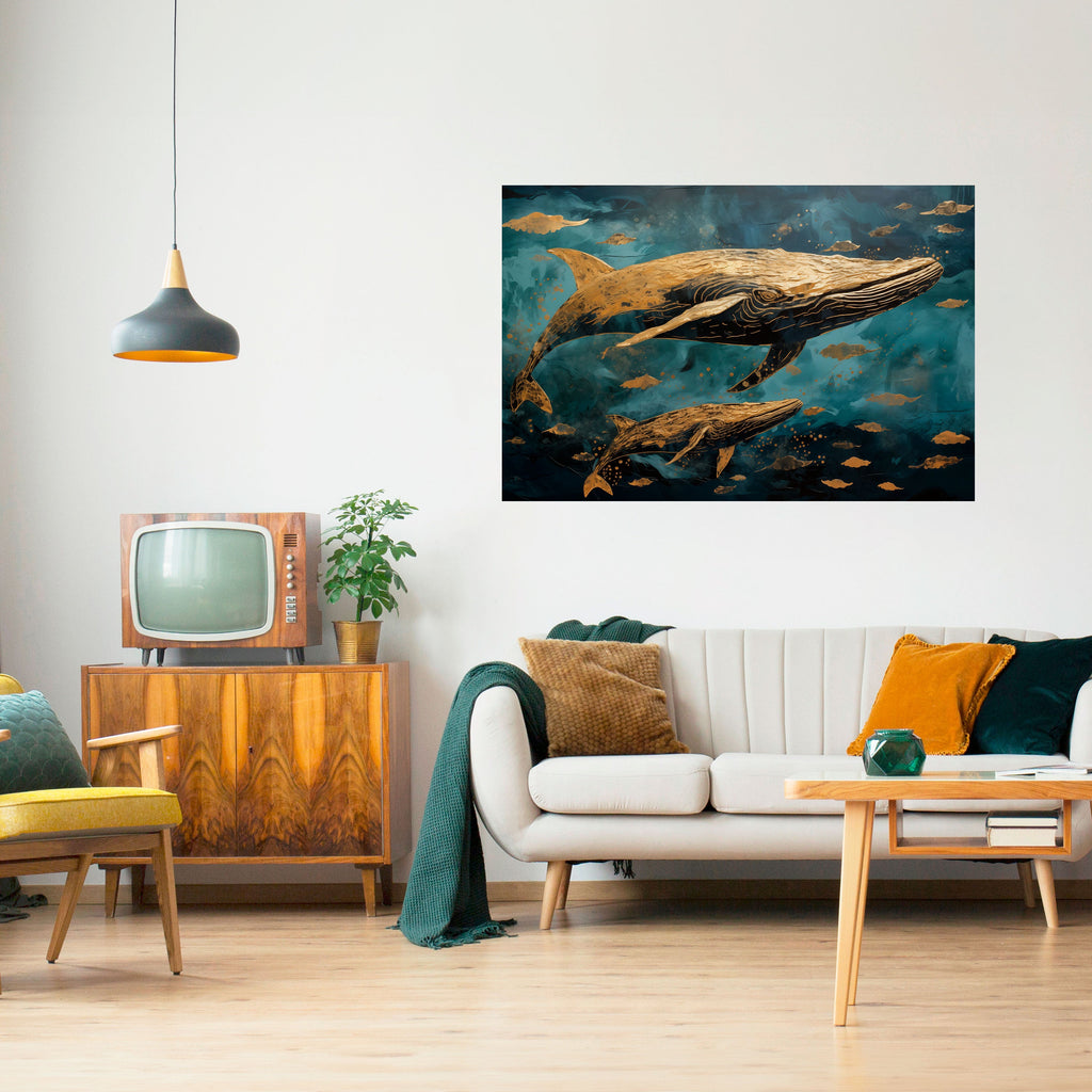 WHALE SONG SYMPHONY Peel and Stick Horizontal Poster