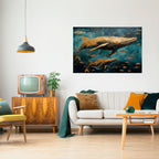 WHALE SONG SYMPHONY Selbstklebendes Horizontal-Poster