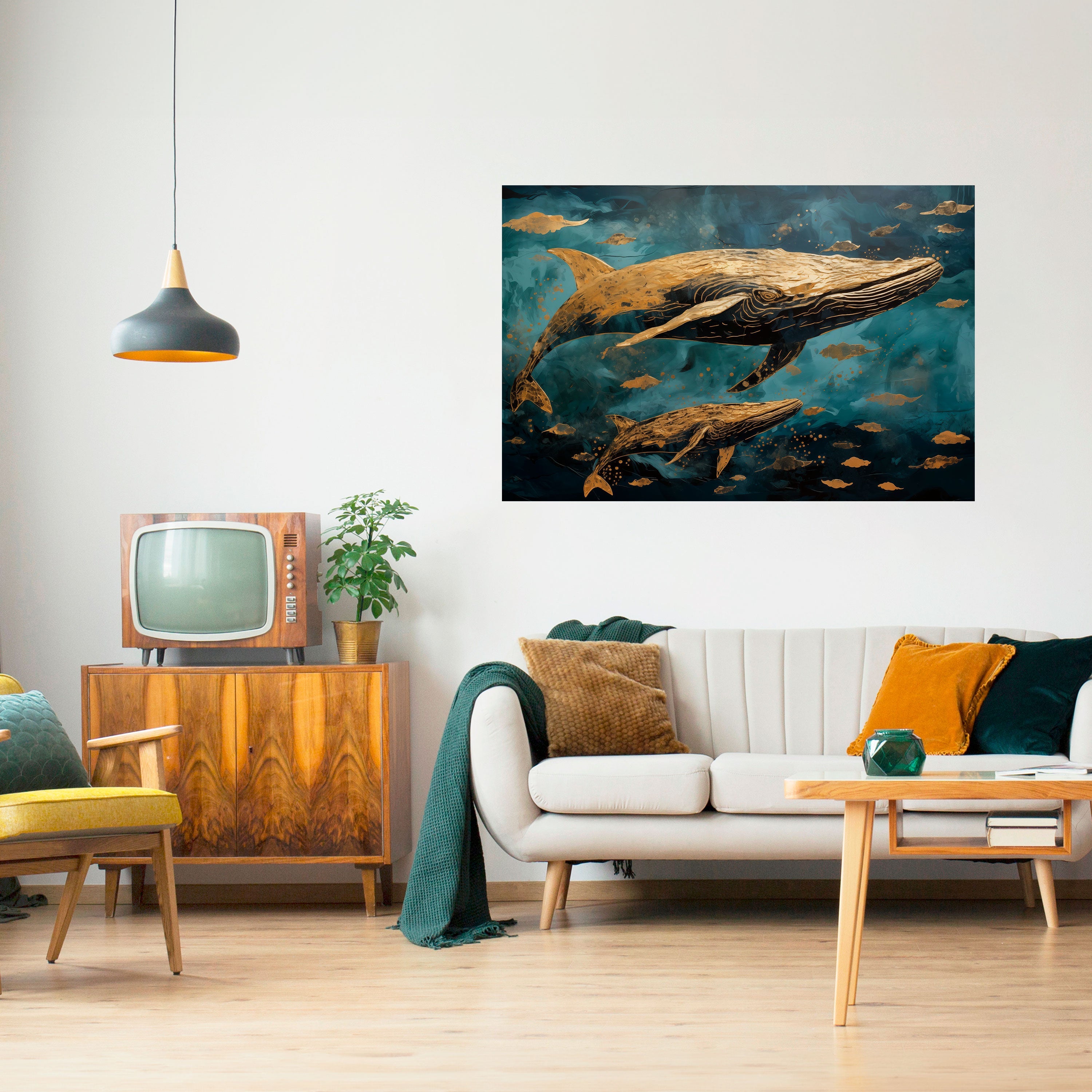 WHALE SONG SYMPHONY Peel and Stick Horizontal Poster