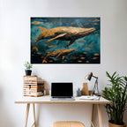 WHALE SONG SYMPHONY Selbstklebendes Horizontal-Poster