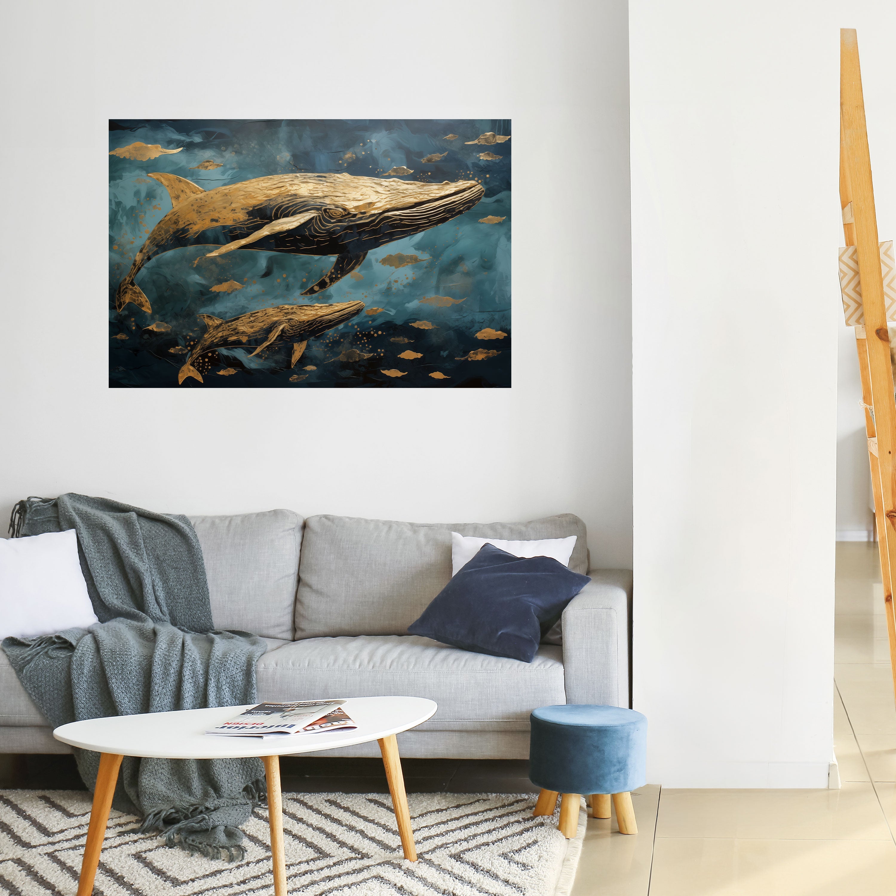 WHALE SONG SYMPHONY Peel and Stick Horizontal Poster