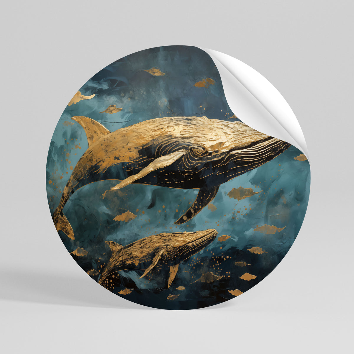 WHALE SONG SYMPHONY Runder Wandsticker zum Abziehen und Aufkleben