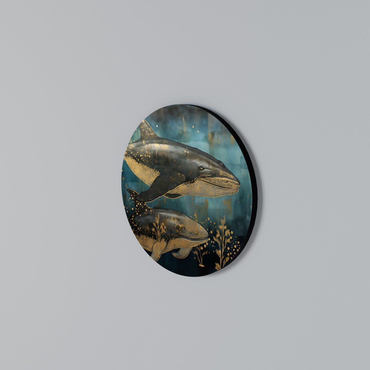 AQUATIC ELEGANCE Rundes Wandbild