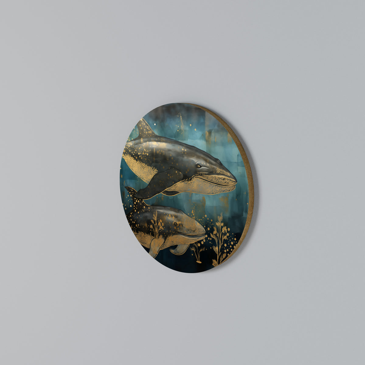 AQUATIC ELEGANCE Rundes Wandbild