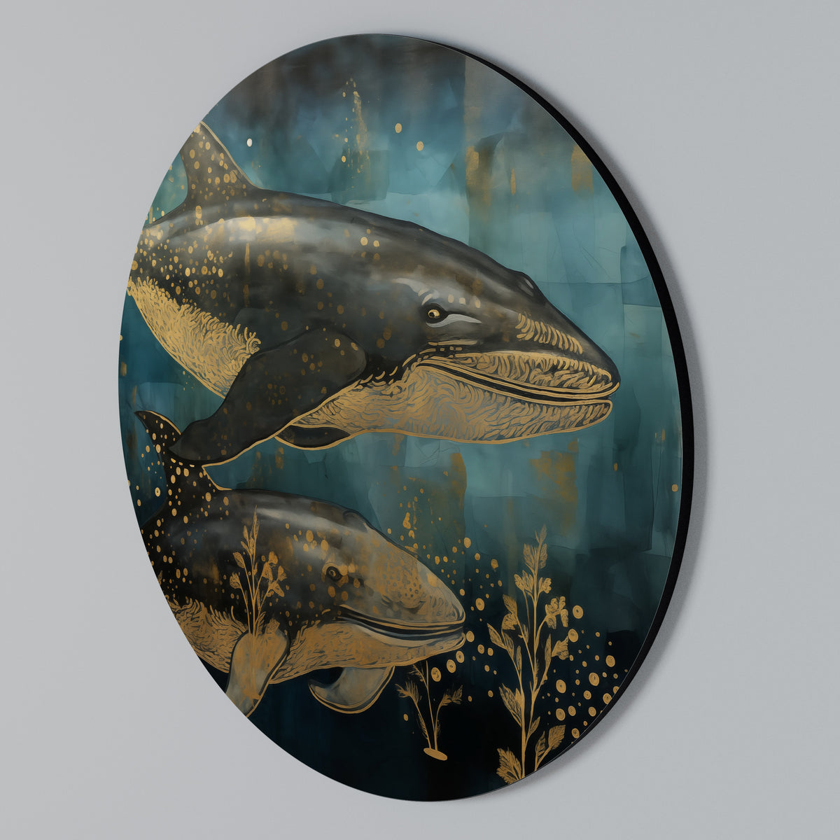 AQUATIC ELEGANCE Rundes Wandbild