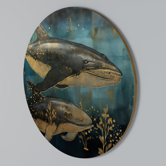 AQUATIC ELEGANCE Rundes Wandbild