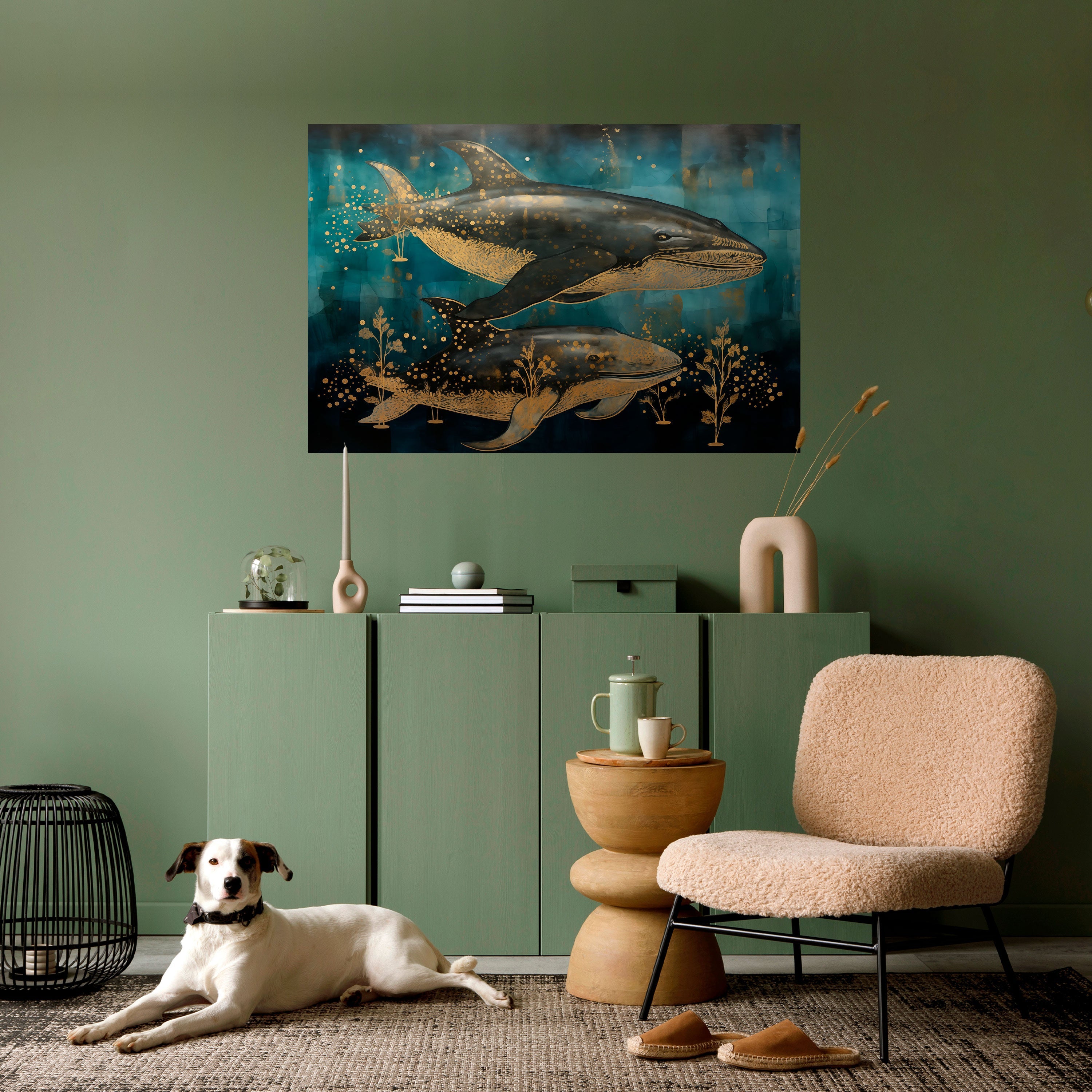 AQUATIC ELEGANCE Peel and Stick Horizontal Poster