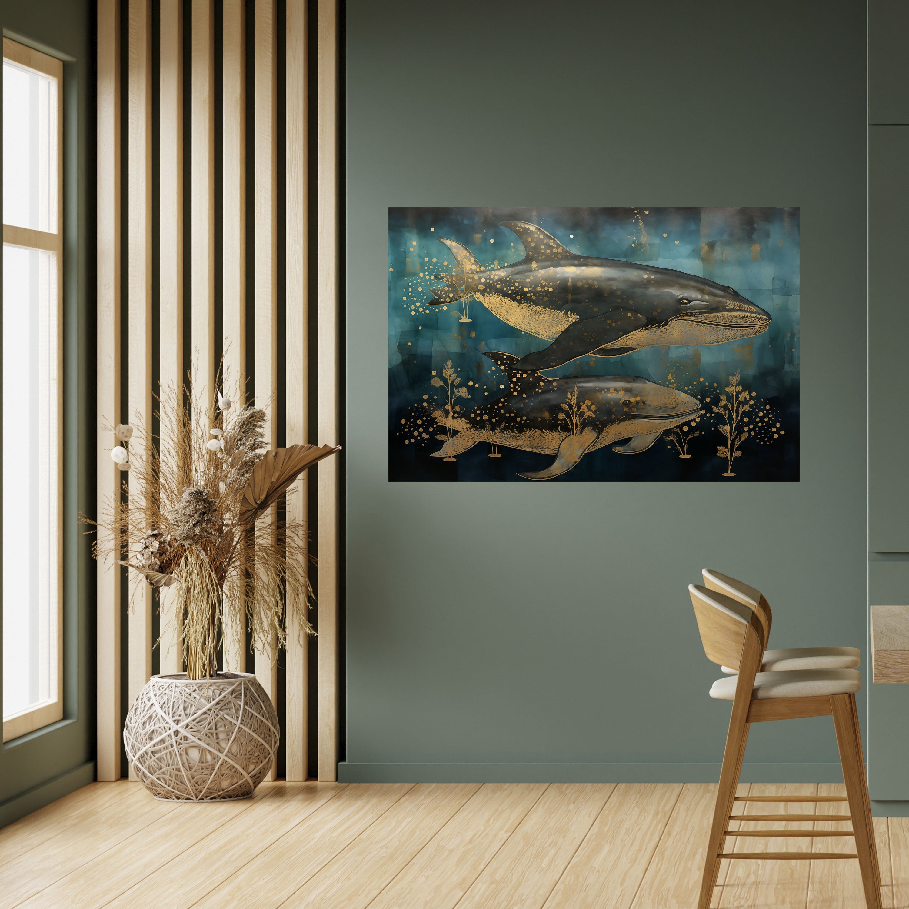 AQUATIC ELEGANCE Peel and Stick Horizontal Poster