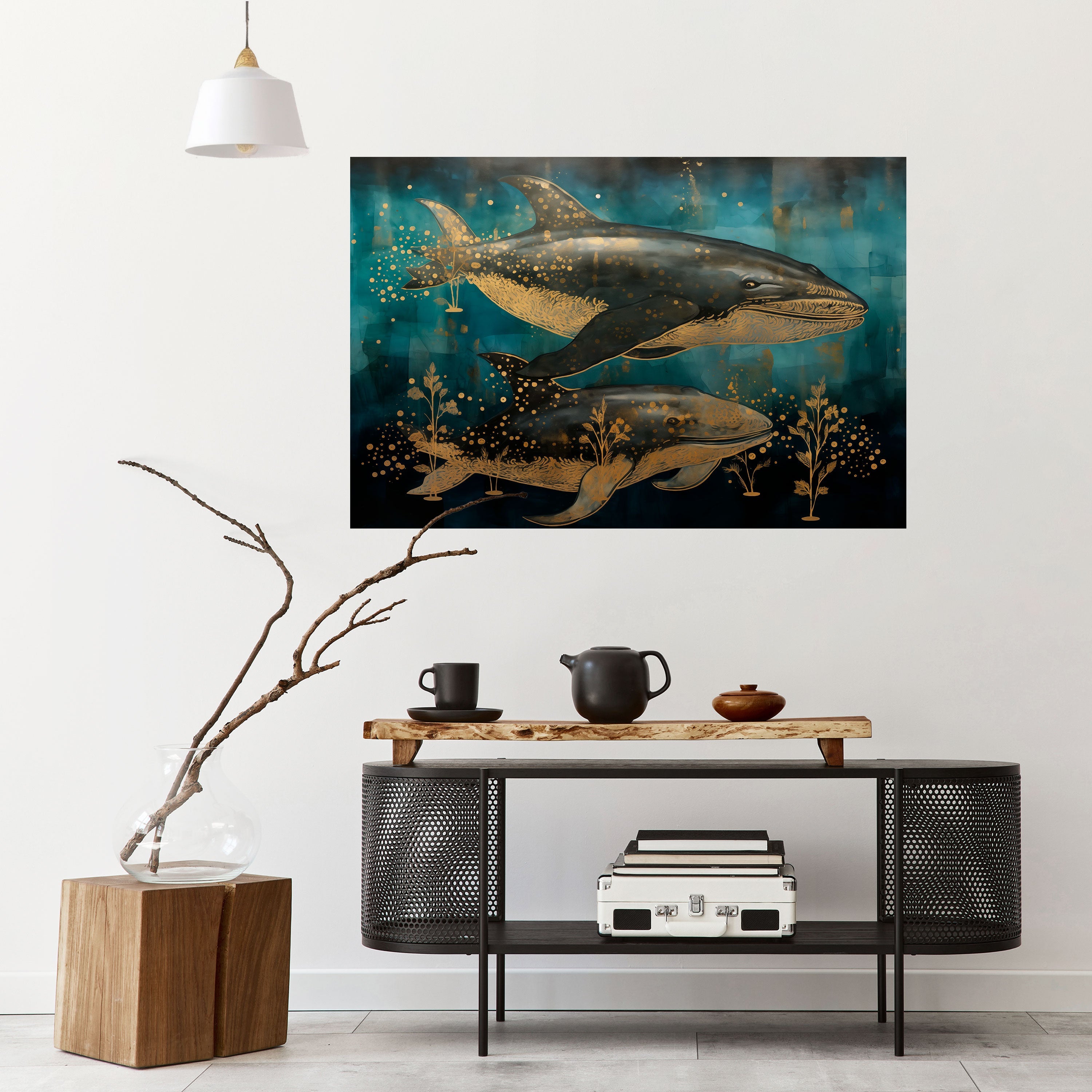 AQUATIC ELEGANCE Peel and Stick Horizontal Poster