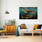 AQUATIC ELEGANCE Selbstklebendes Horizontal-Poster
