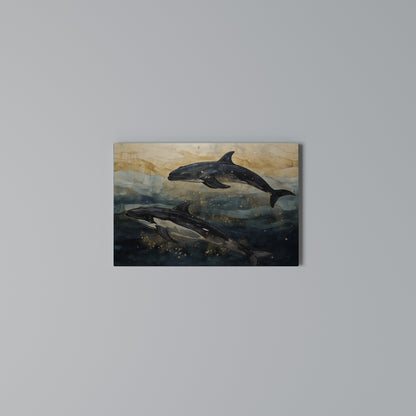 GOLDEN WAVES Horizontal Canvas Print