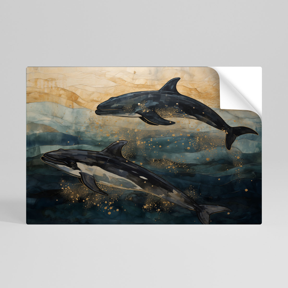 GOLDEN WAVES Selbstklebendes Horizontal-Poster