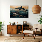 GOLDEN WAVES Selbstklebendes Horizontal-Poster