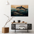 GOLDEN WAVES Selbstklebendes Horizontal-Poster