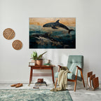 GOLDEN WAVES Selbstklebendes Horizontal-Poster