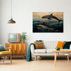 GOLDEN WAVES Selbstklebendes Horizontal-Poster