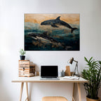 GOLDEN WAVES Selbstklebendes Horizontal-Poster