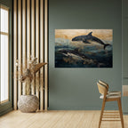 GOLDEN WAVES Selbstklebendes Horizontal-Poster