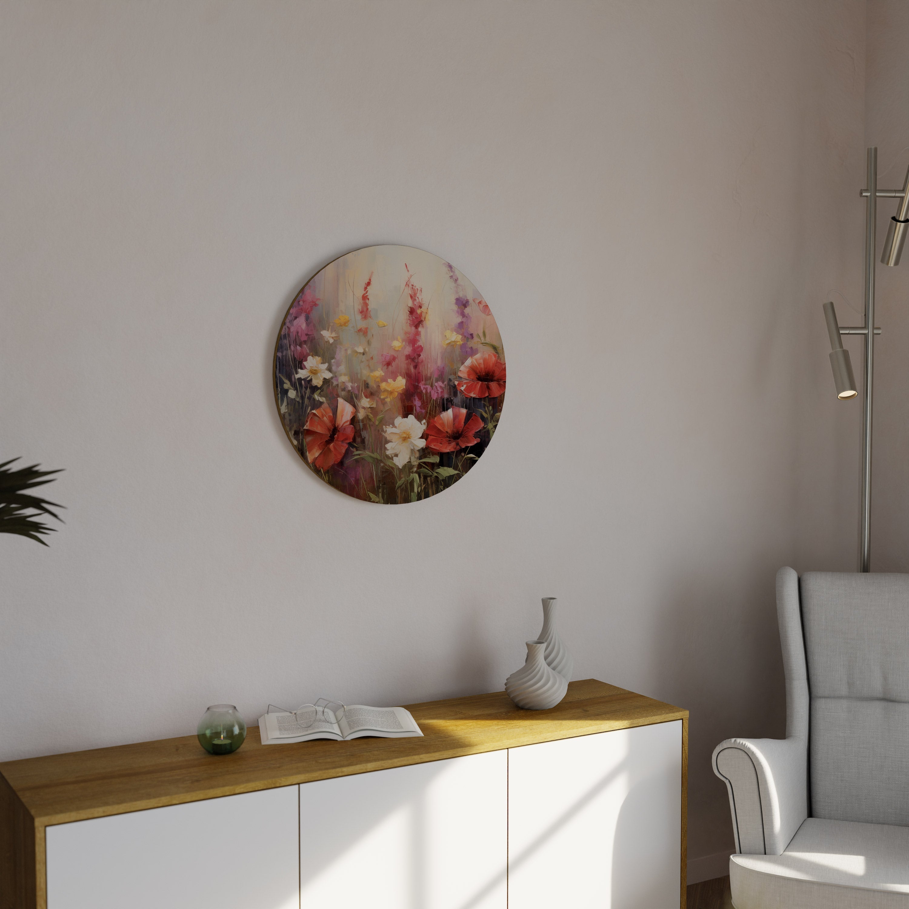 VIBRANT BLOOM SYMPHONY Runde Wandkunst