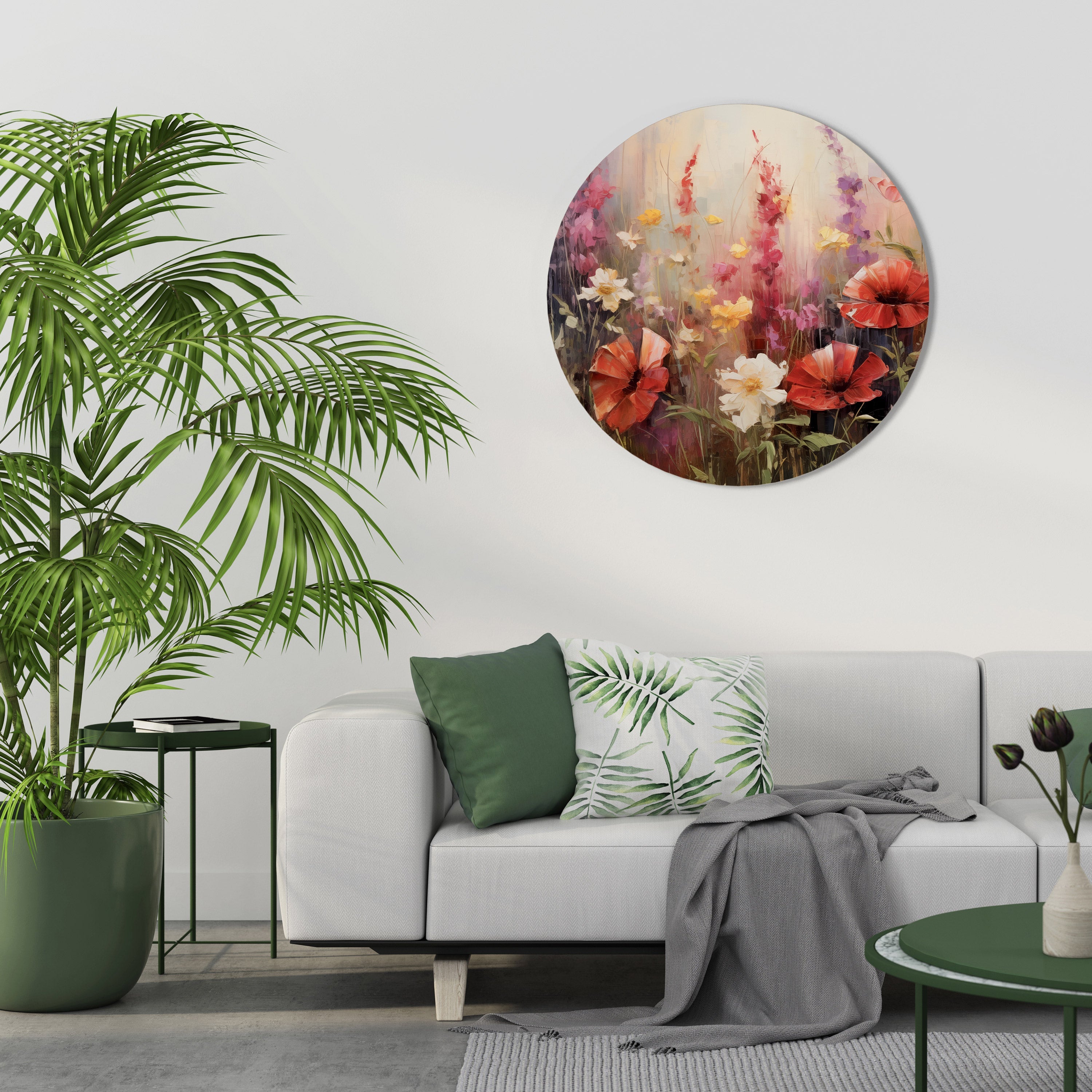 VIBRANT BLOOM SYMPHONY Runde Wandkunst