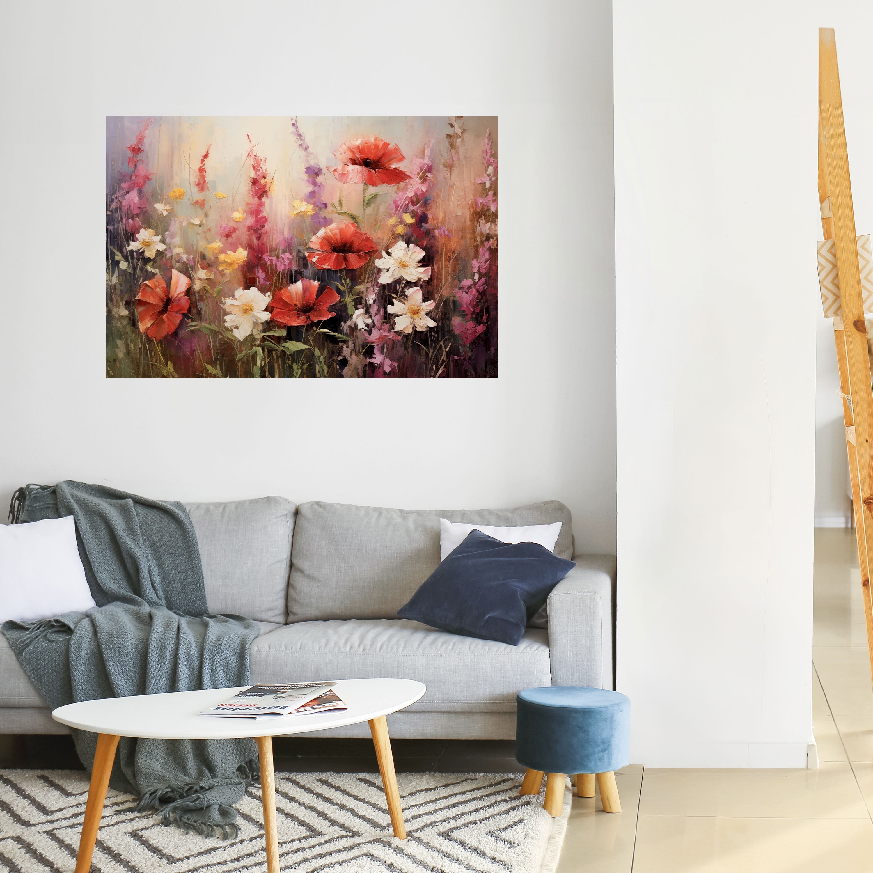 VIBRANT BLOOM SYMPHONY Peel and Stick Horizontal Poster