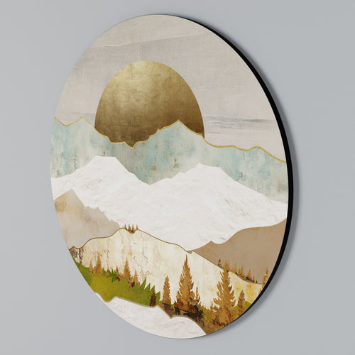 GOLDEN WINTER Round Wall Art