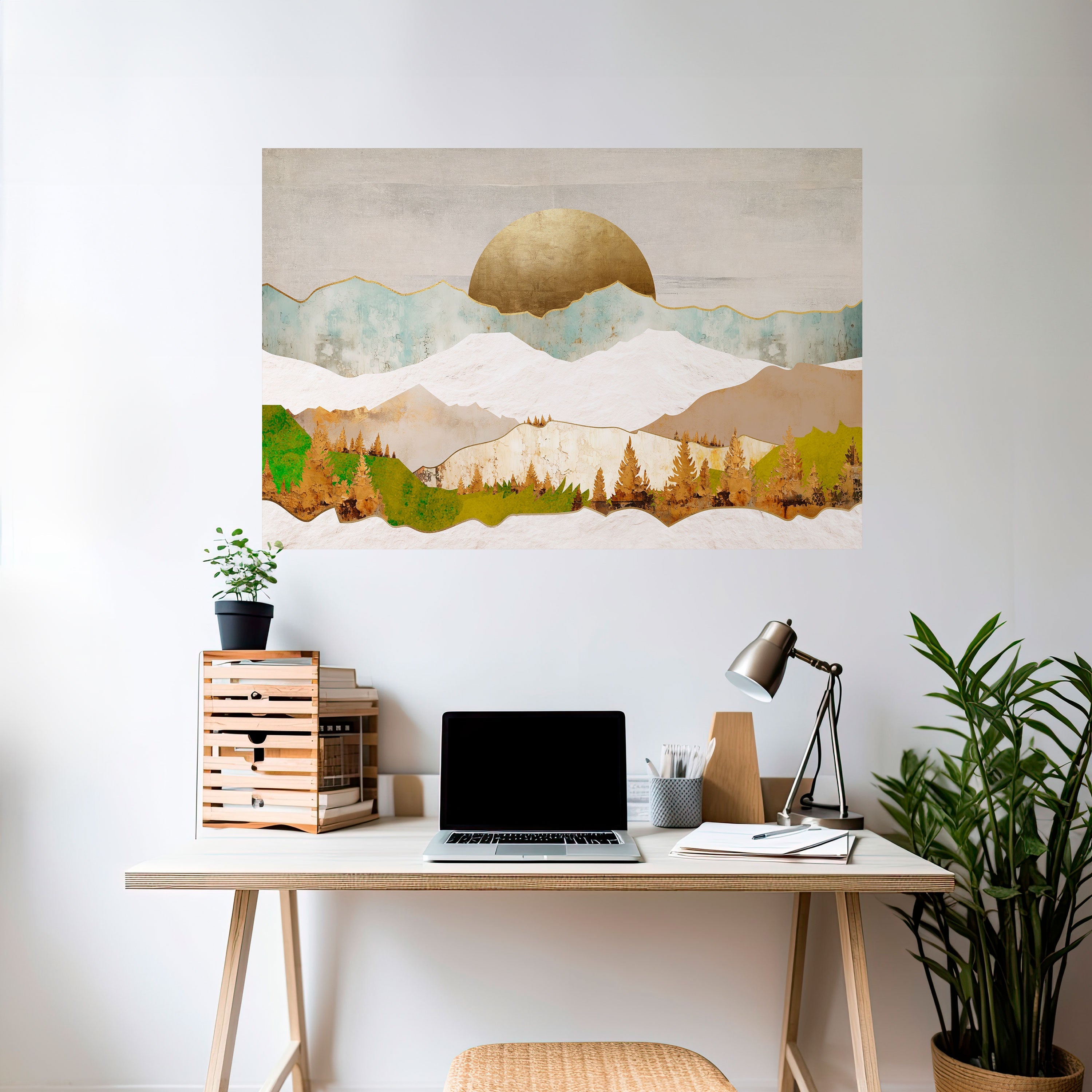 GOLDEN WINTER Peel and Stick Horizontal Poster