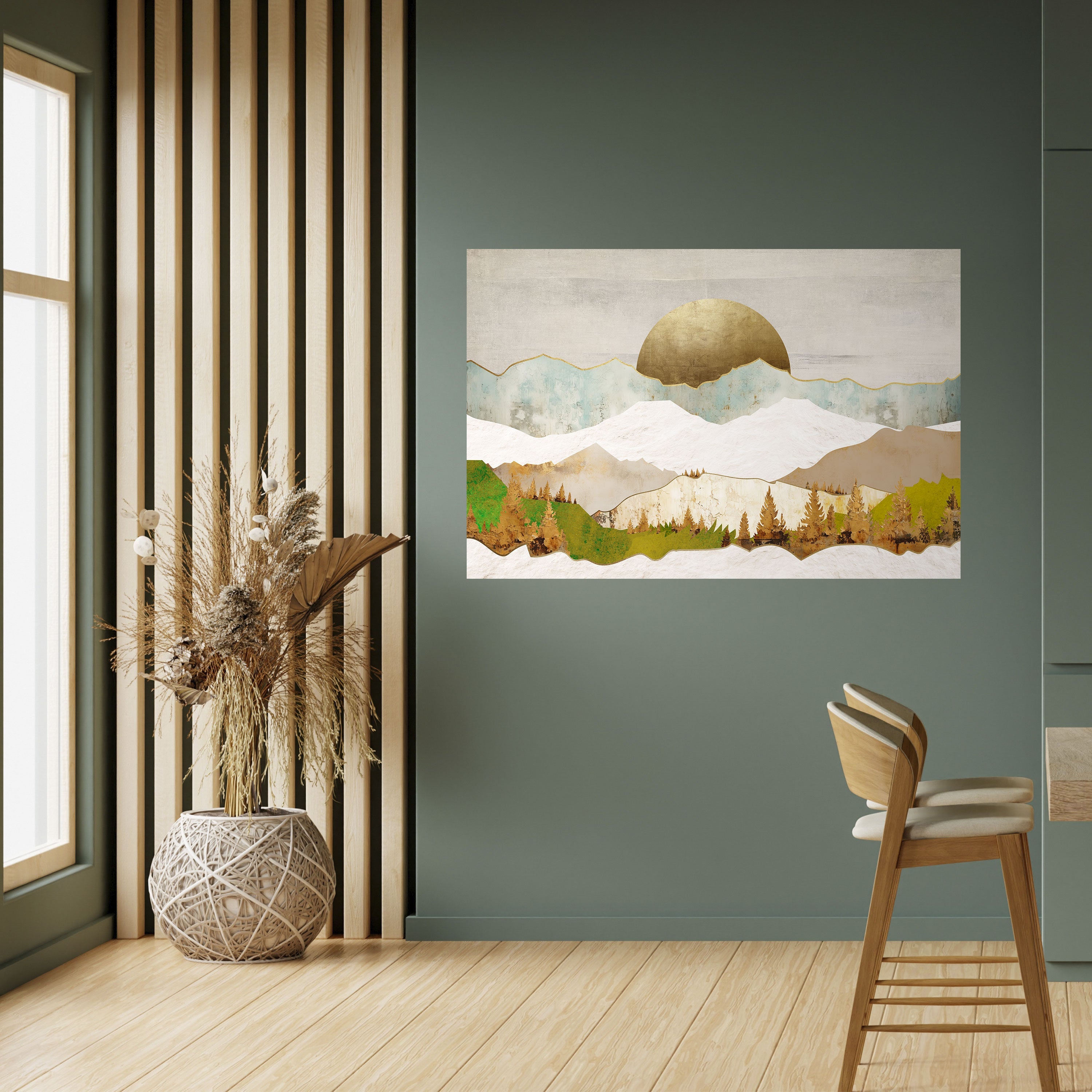 GOLDEN WINTER Peel and Stick Horizontal Poster