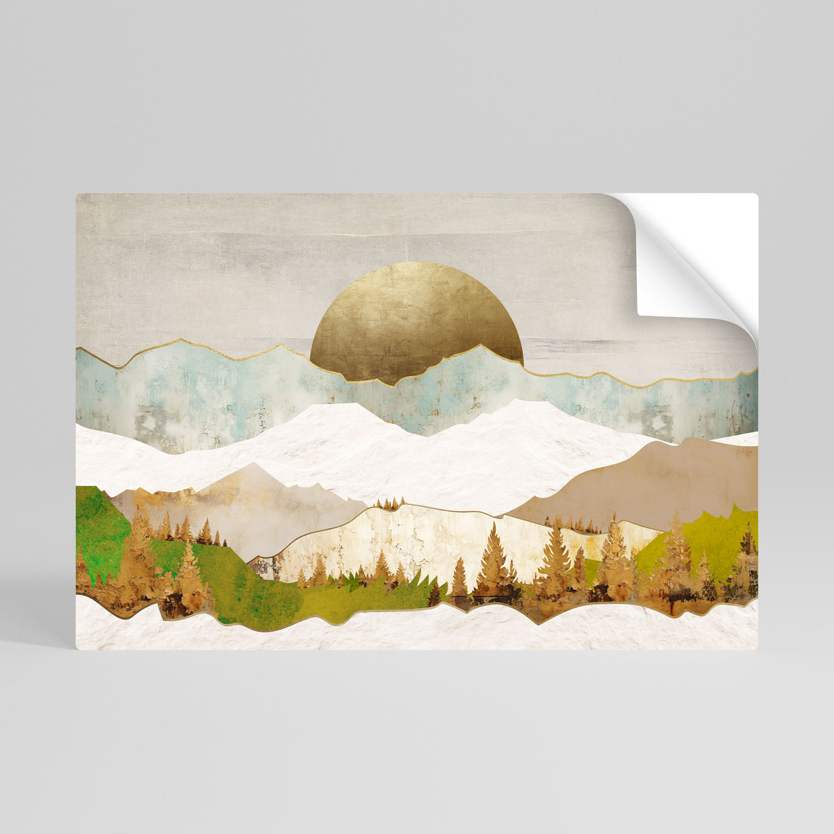GOLDEN WINTER Selbstklebendes Horizontal-Poster