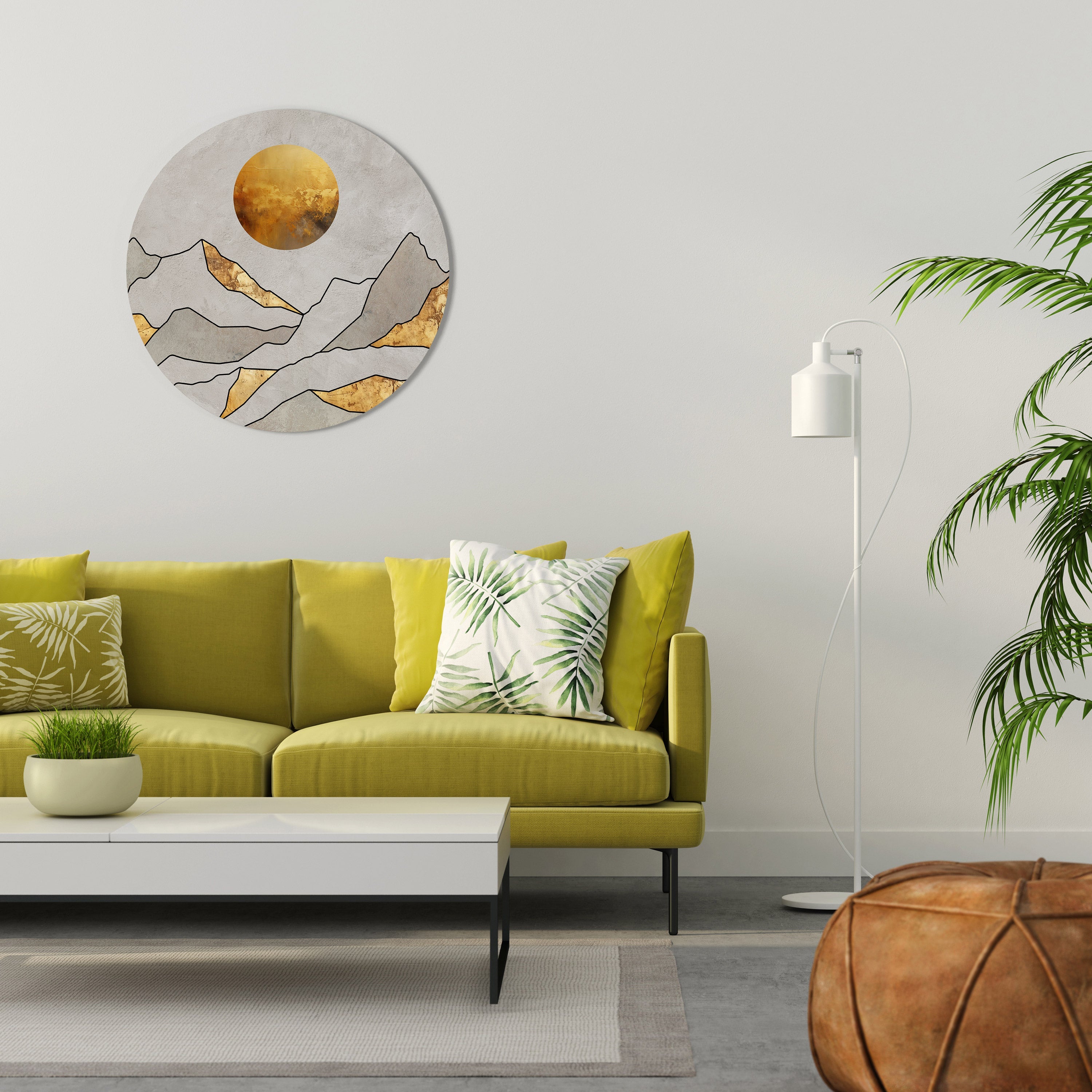 SUNNY BLAZE Runde Wandkunst
