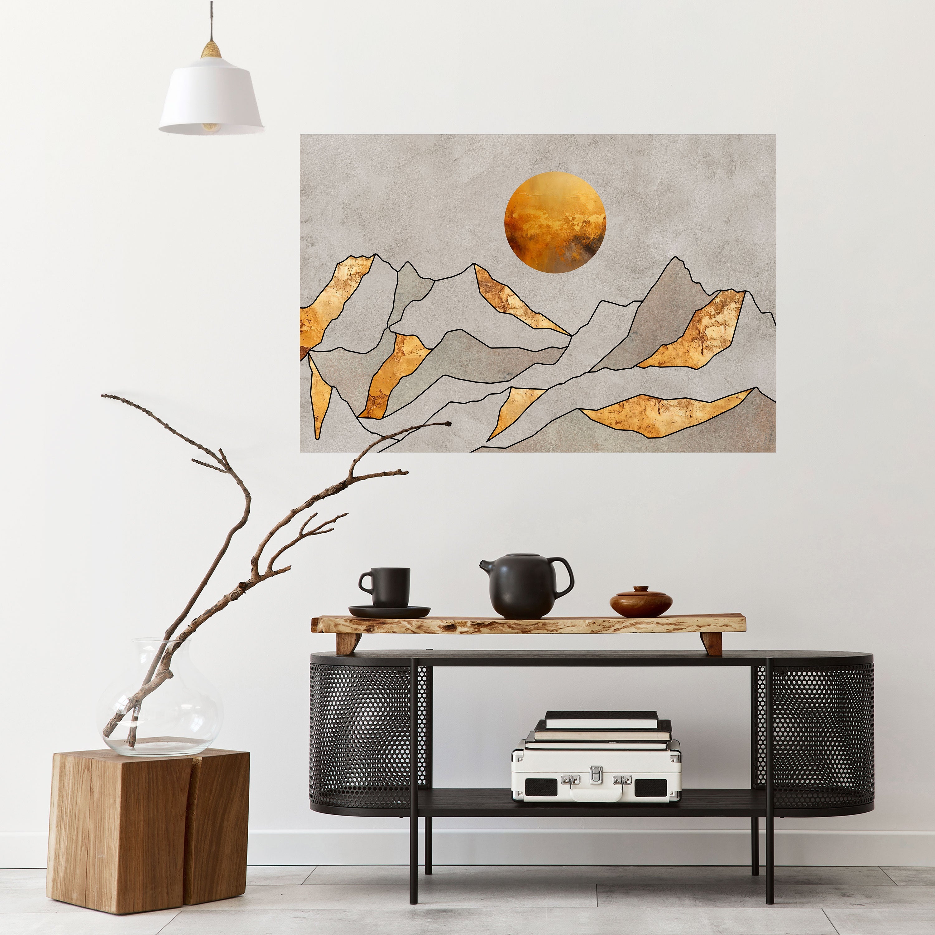 SUNNY BLAZE Peel and Stick Horizontal Poster